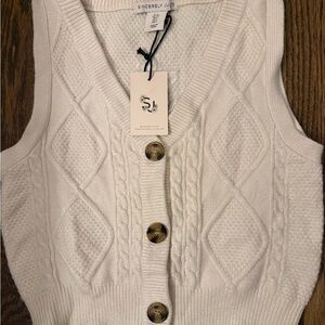 NWT Sincerely Jules Cable Knit Sweater Vest